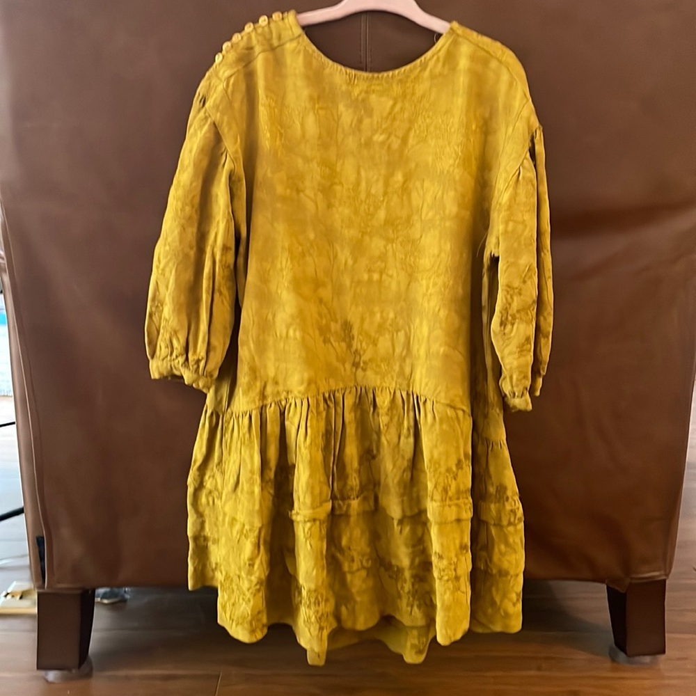 Zara dress size 6 mustard color high/low helm